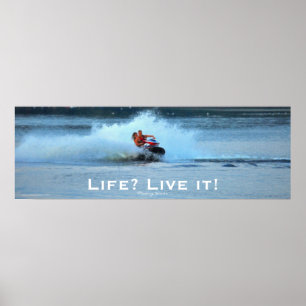 Live Life Motivational Jet-ski Summer Sports Art Poster