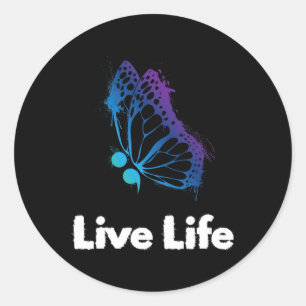 Live Life Semicolon Love And Support Suicide Aware Classic Round Sticker