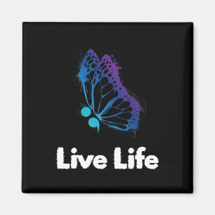 Live Life Semicolon Love And Support Suicide Aware Magnet