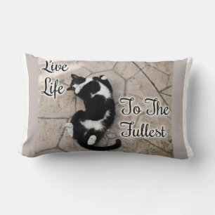 Live Life To Fullest Cat Motivational Statement Lumbar Cushion