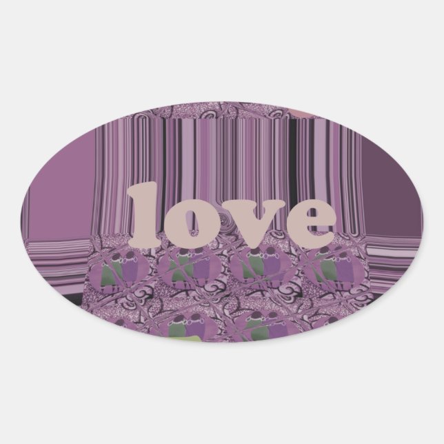 Live Life to the Fullest: Eat, Love, Play Design Oval Sticker (Front)