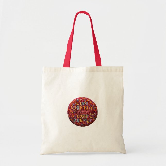 Live Lightly, Love Deeply Budget Tote Bag (Front)