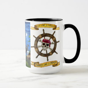 LIVE LIKE A CAPTAIN  PARTY LIKE A PIRATE MUG