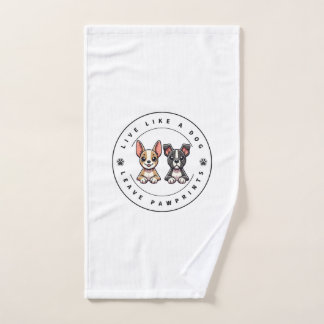 Live Like a Dog Leave Pawprints Hand Towel