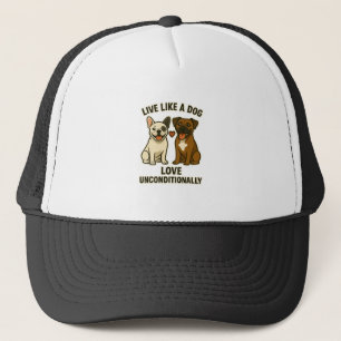 Live Like a Dog Love Unconditionally (2) Trucker Hat
