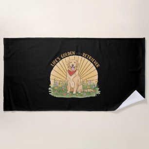 Live Like a Dog Stay Pawsitive (2) Beach Towel