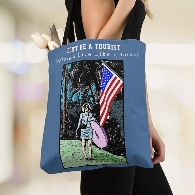 Live Like a Local Retro Travel Tote Bag (Creator Uploaded)