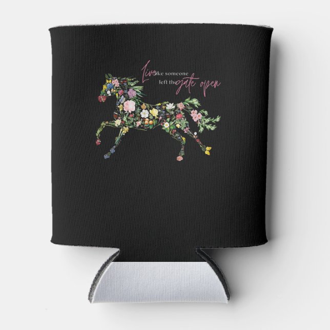 live like someone left  gate open botanical flower can cooler (Front)