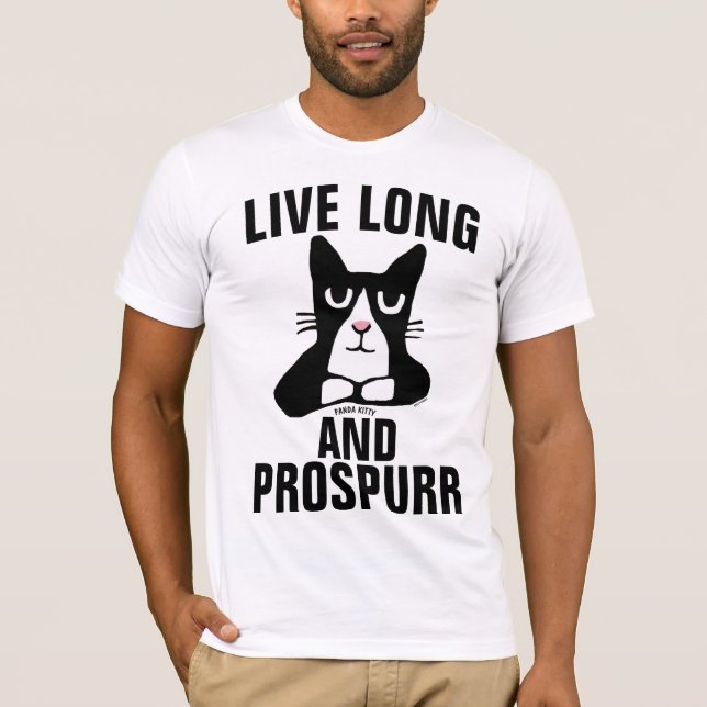 LIVE LONG AND PROSPURR PANDA KITTY CAT T-Shirts (Front)