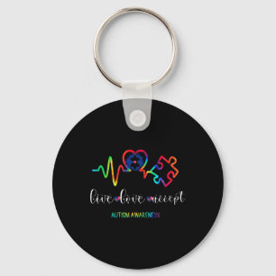 Live Love Accept Autism Awareness 1  Key Ring