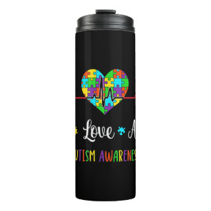 Live Love Accept Autism Awareness Mum,Show love to Thermal Tumbler