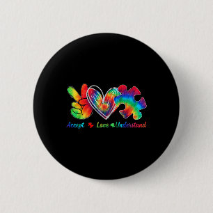 Live Love Accept Autism Awareness Support Acceptan 6 Cm Round Badge