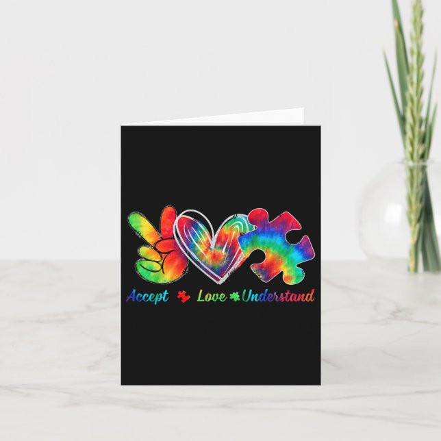 Live Love Accept Autism Awareness Support Acceptan Card (Front)