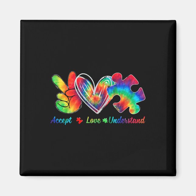 Live Love Accept Autism Awareness Support Acceptan Magnet (Front)