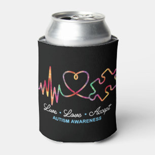 Live Love Accept Autism Awareness Tie Dye Autism F Can Cooler