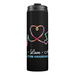 Live Love Accept Autism Awareness Tie Dye Autism F Thermal Tumbler
