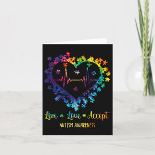 Live Love Accept Autism Awareness Tie Dye Autism H Card