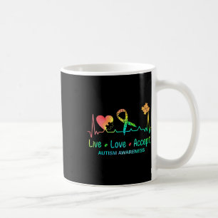 Live Love Accept Autism Month Tie Dye Men Women Ki Coffee Mug