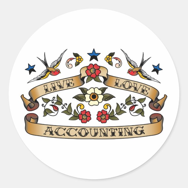 Live Love Accounting Classic Round Sticker (Front)