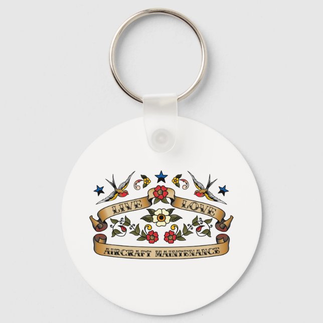 Live Love Aircraft Maintenance Key Ring (Front)