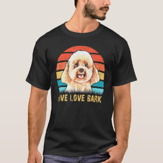 Live Love Bark Retro Vintage Poodle Dog T-Shirt