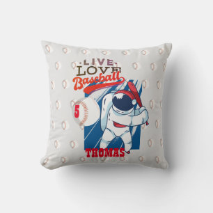 Live Love BASEBALL Add birthday AGE and Name Cushion