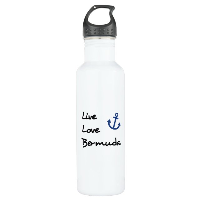 Live Love Bermuda Script Text with Anchor 710 Ml Water Bottle (Front)