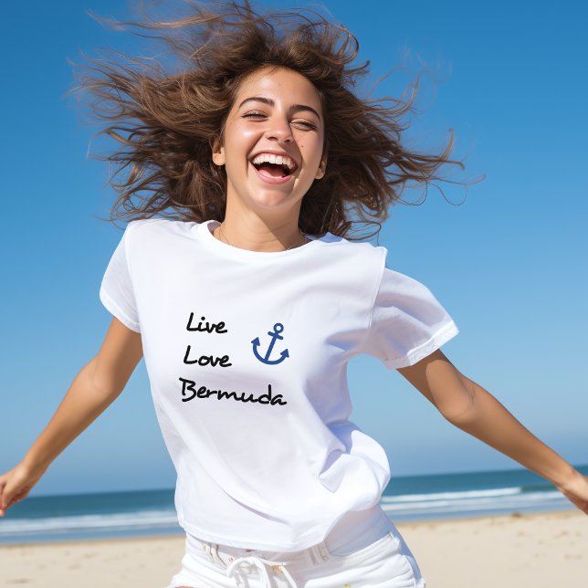 Live Love Bermuda Script Text with Anchor T-Shirt (Creator Uploaded)