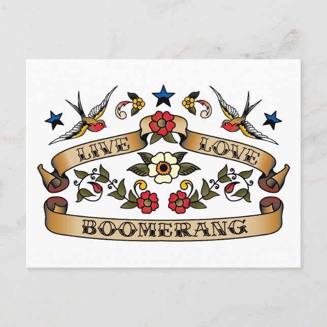Live Love Boomerang Postcard (Front)