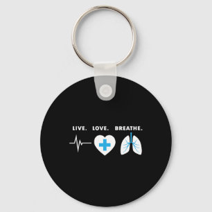 Live Love Breathe - Respiratory Therapist Gift Key Ring