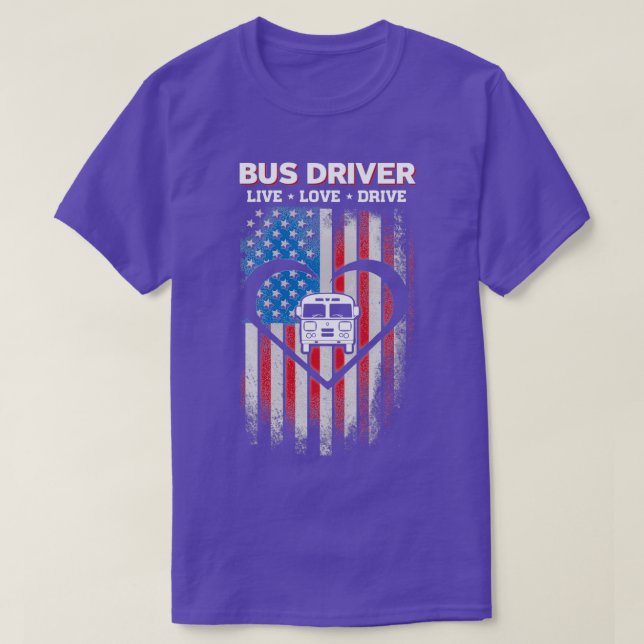 Live Love Bus Driver Shirt (Design Front)