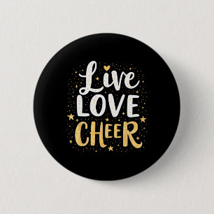 Live Love Cheer Shirt Cheerleading Girl Women Chee 6 Cm Round Badge