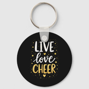 Live Love Cheer Shirt Cheerleading Girl Women Chee Key Ring