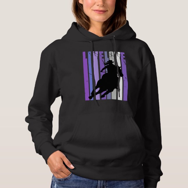 Live Love Cowgirl Rodeo Barrel Racing Horse Riding Hoodie (Front)