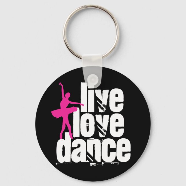 Live, Love, Dance Ballerina Key Ring (Front)