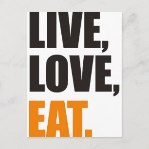 live,love,eat postcard