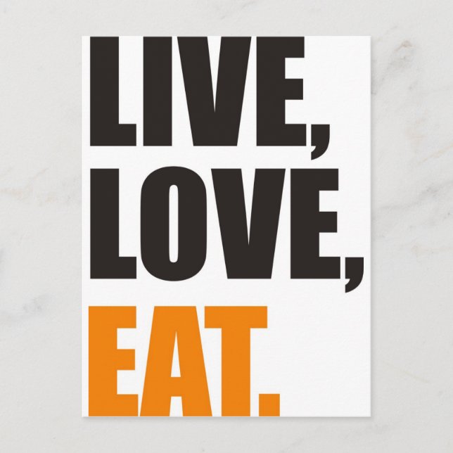 live,love,eat postcard (Front)
