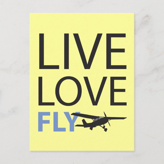 Live Love Fly Postcard (Front)