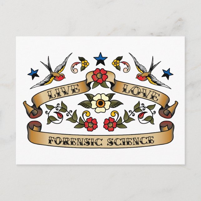 Live Love Forensic Science Postcard (Front)