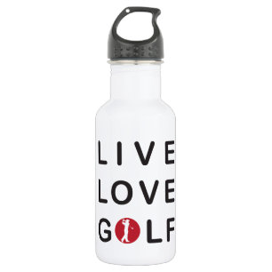 Live Love Golf Golfing Red Black 532 Ml Water Bottle