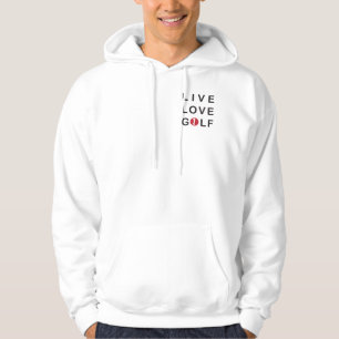Live Love Golf Golfing Red Black Hoodie