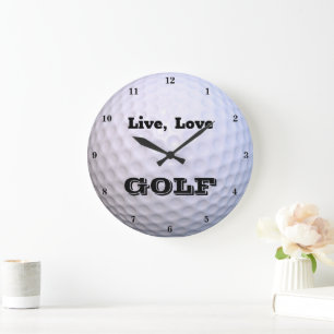 Live, Love GOLF Large Clock