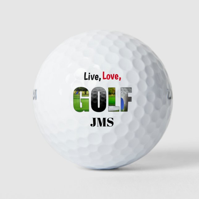 Live Love Golf Monogram Balls (Front)