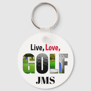 Live Love Golf Monogram Key Ring