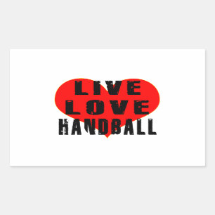 Live Love Handball Rectangular Sticker