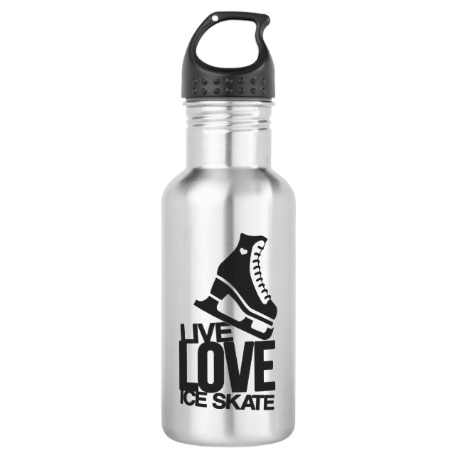 Live Love Ice Skate | Figure skating 532 Ml Water Bottle (Front)