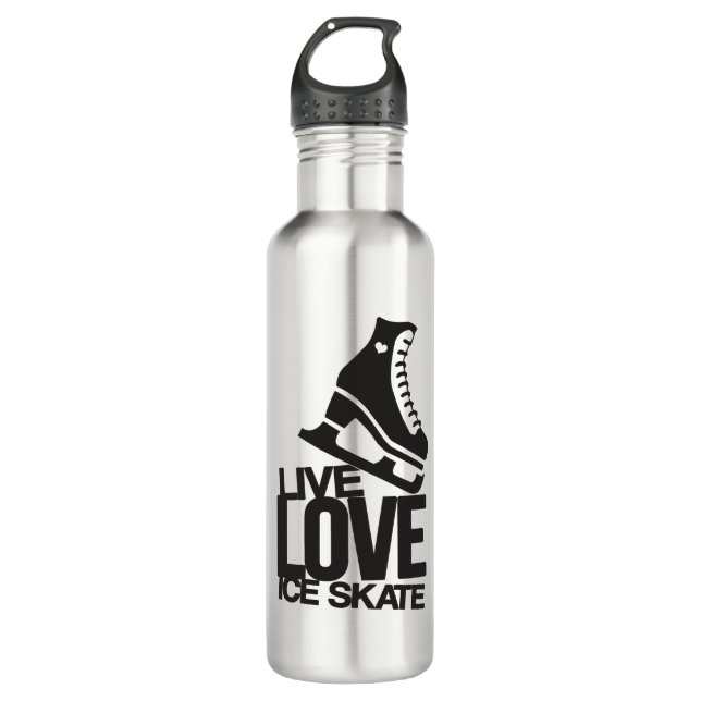 Live Love Ice Skate | Figure skating 710 Ml Water Bottle (Front)