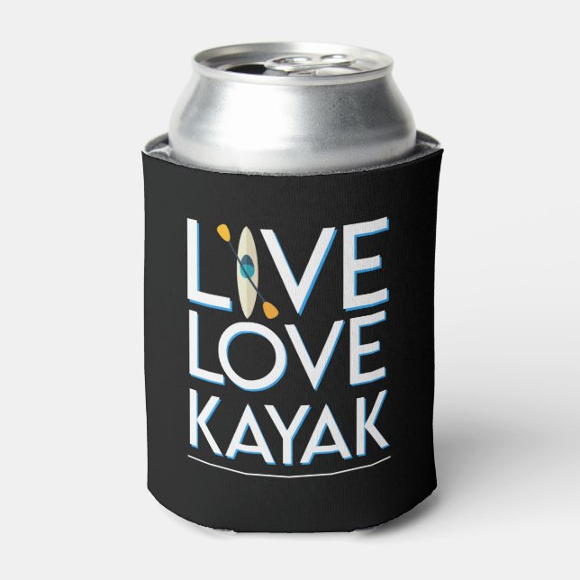 Live Love Kayak Kayaking Awesome Design Can Cooler (Can Front)