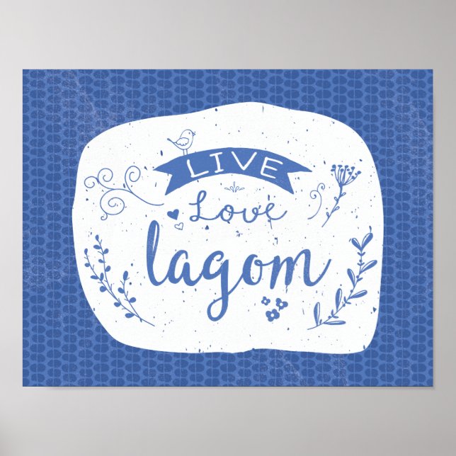 Live Love Lagom - Fun Swedish Poster (Front)