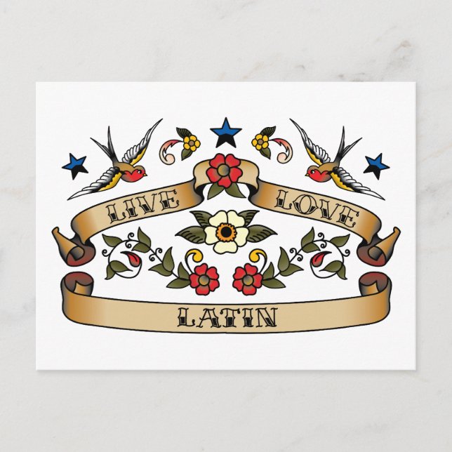 Live Love Latin Postcard (Front)